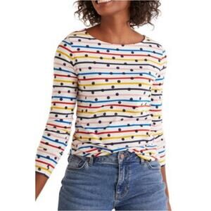 Boden polka dot striped long sleeve tee sz 12